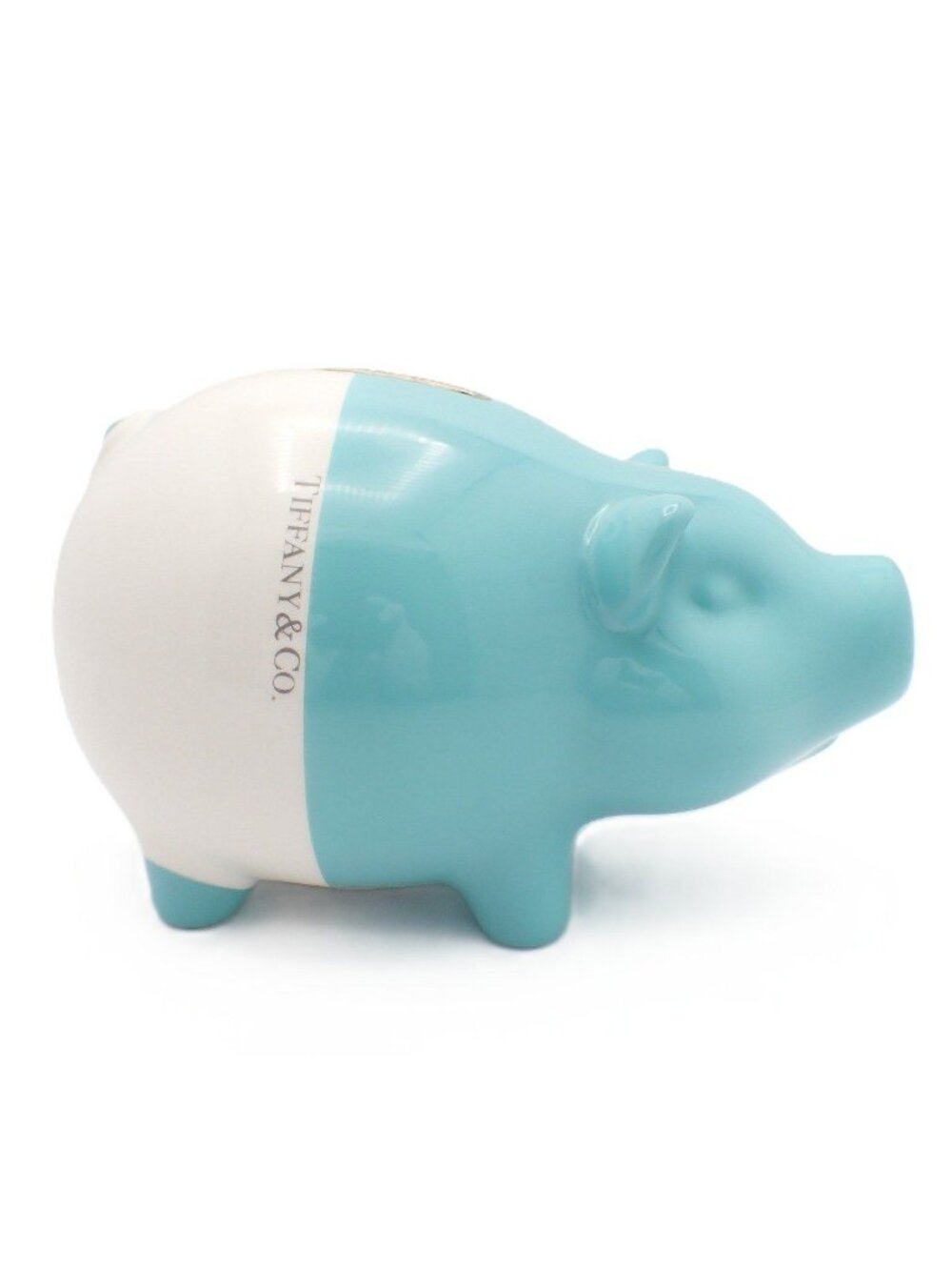 Tiffany & Co Savings Piggy Bank Pig Blue White
